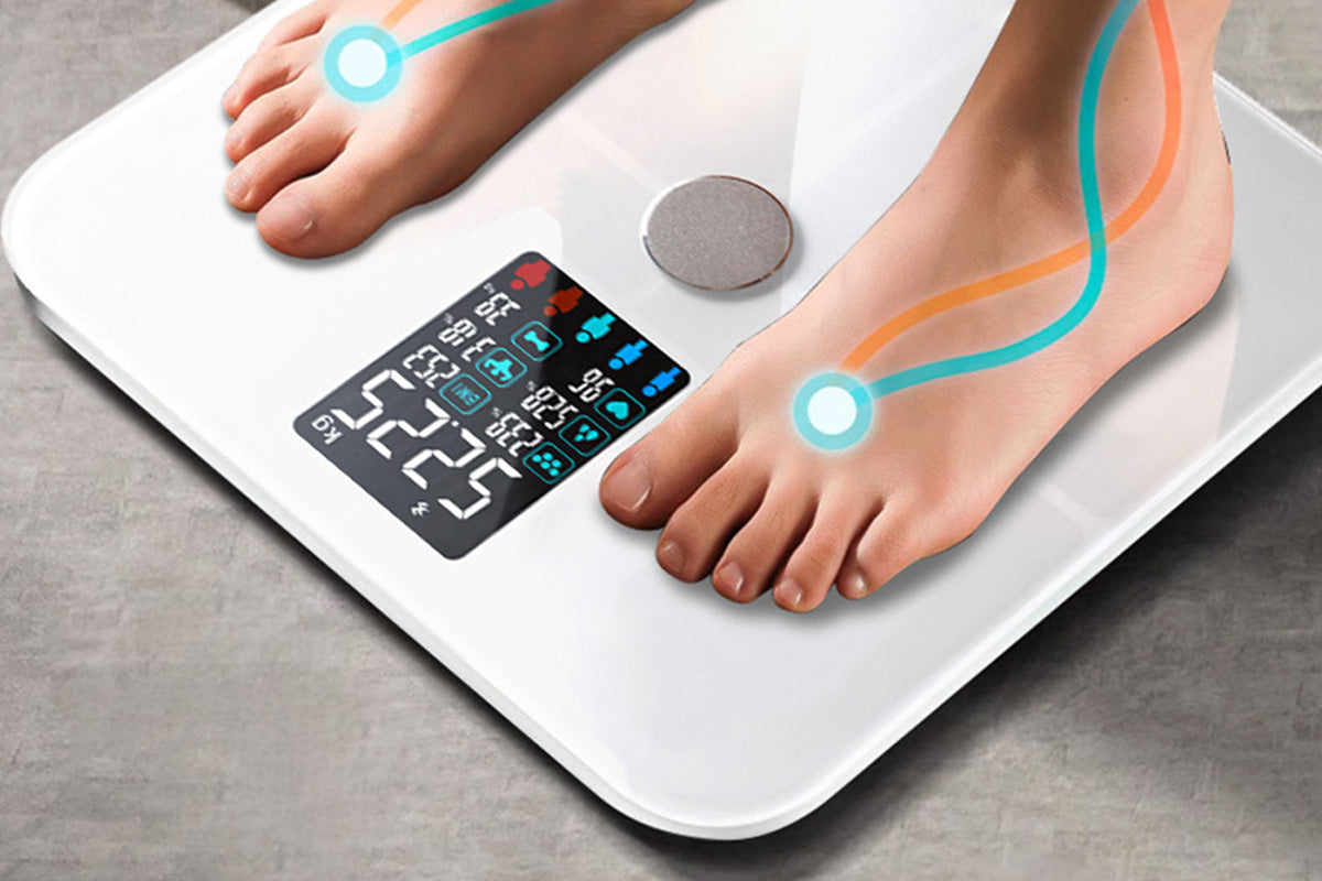 Smart Digital Bathroom Body Fat Scale 180KG Bluetooth Scales Weight for BMI Water-White