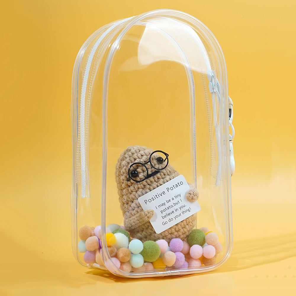 Transparent Carrier Bag Set for 15/17cm Labubu Doll Storage Case White