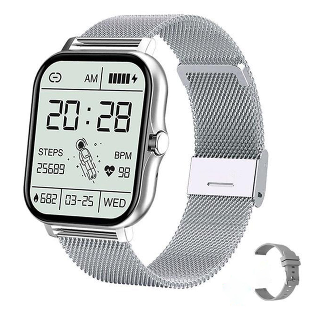 Smart Watch Bluetooth Fitness Tracker Heart Rate Monitoring Sports Watch for Women Men -Silver