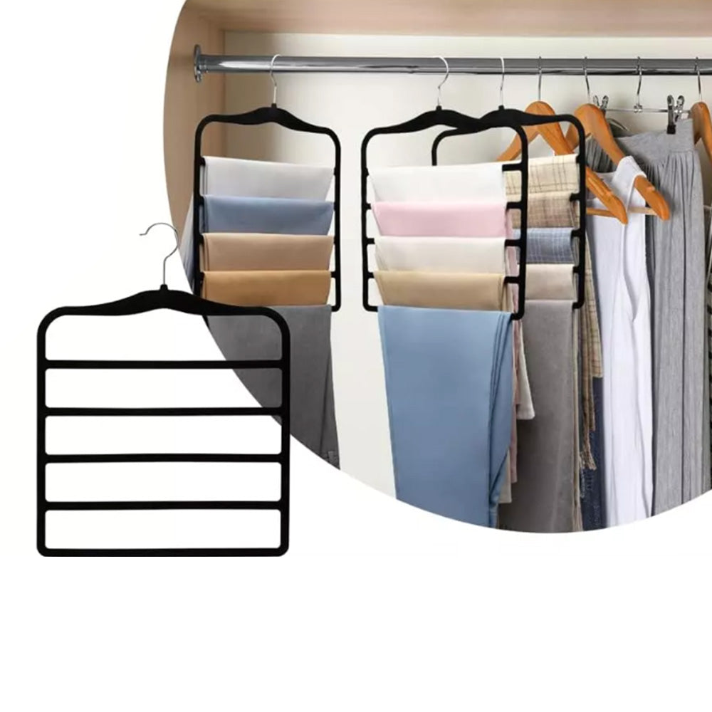 3Pcs 5-Tier Closet Organizers Space-Saving Hangers for Pants Scarf Storage