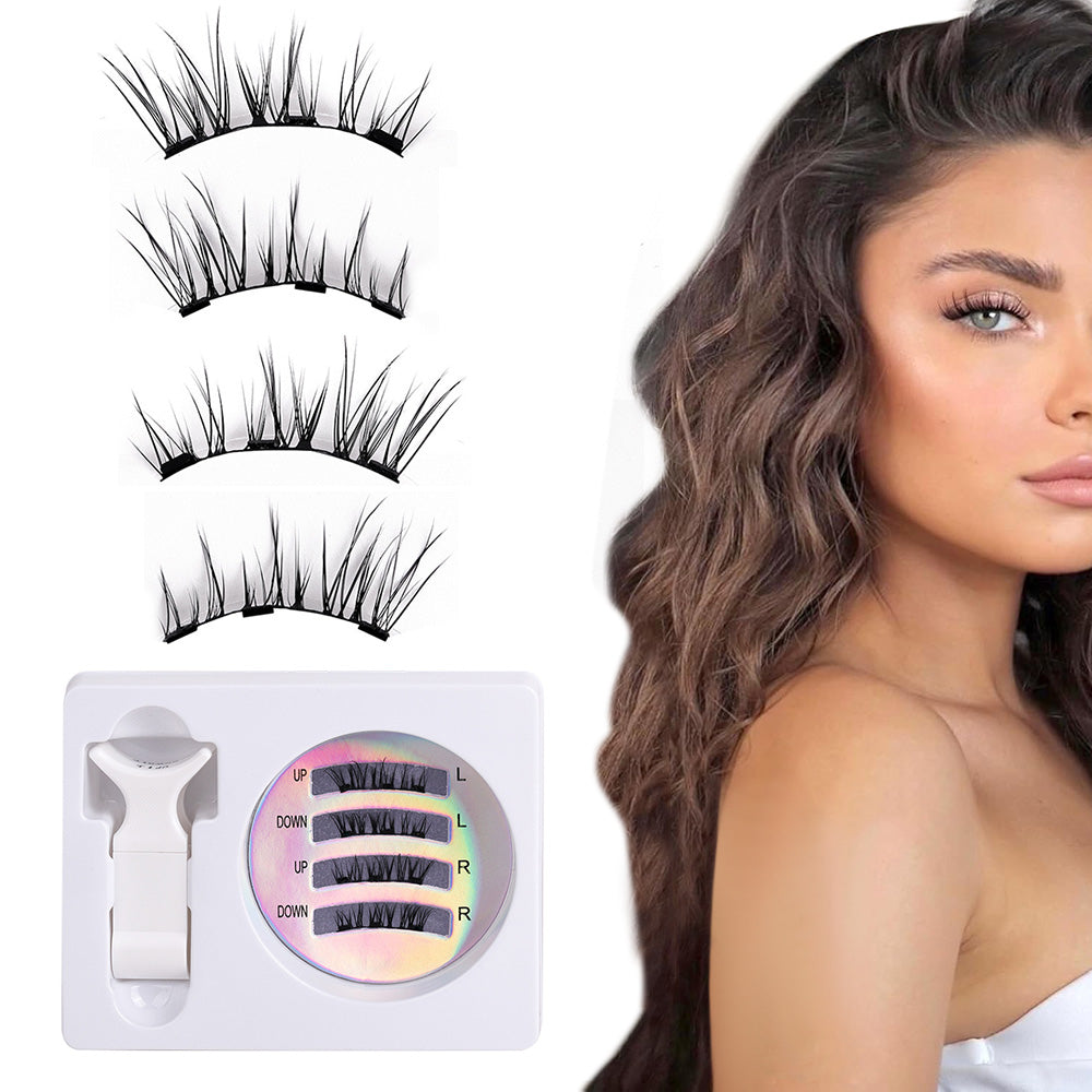 Pair of Reusable Clip-On Natural Look Eyelashes Glue-Free Fake Lashes Style 3