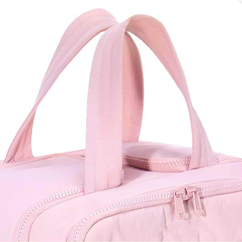 Travel Toiletry Bag Wide-open Makeup Bag Organizer with Handle Pink
