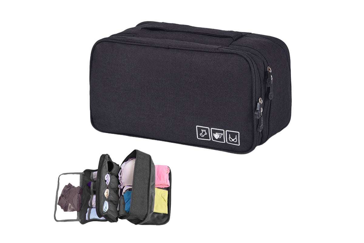 Polyester travel large capacity Clothing Storage Bag-Black