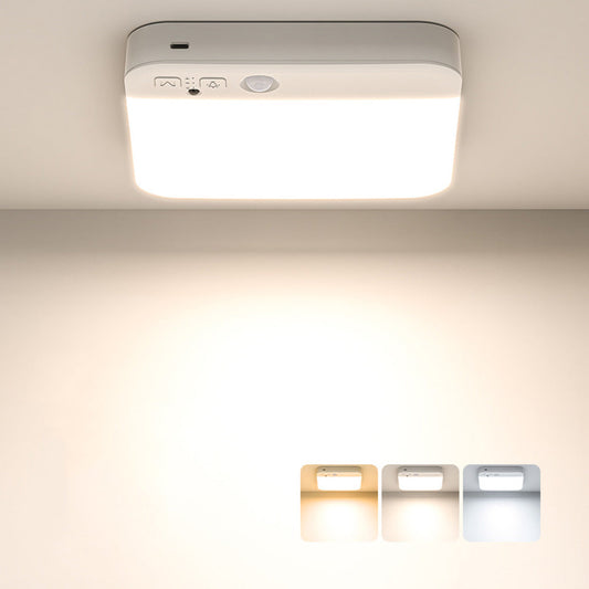 3-Mode Wireless Motion Sensor Ceiling Light Rechargeable LED Night Light for Bathroom Stairs Garage Hallway