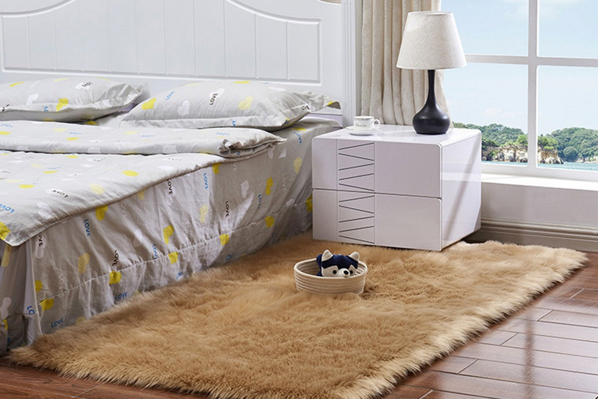 Soft Modern Indoor Shaggy Area Rug for Bedroom Livingroom Home Decorative-Light Brown