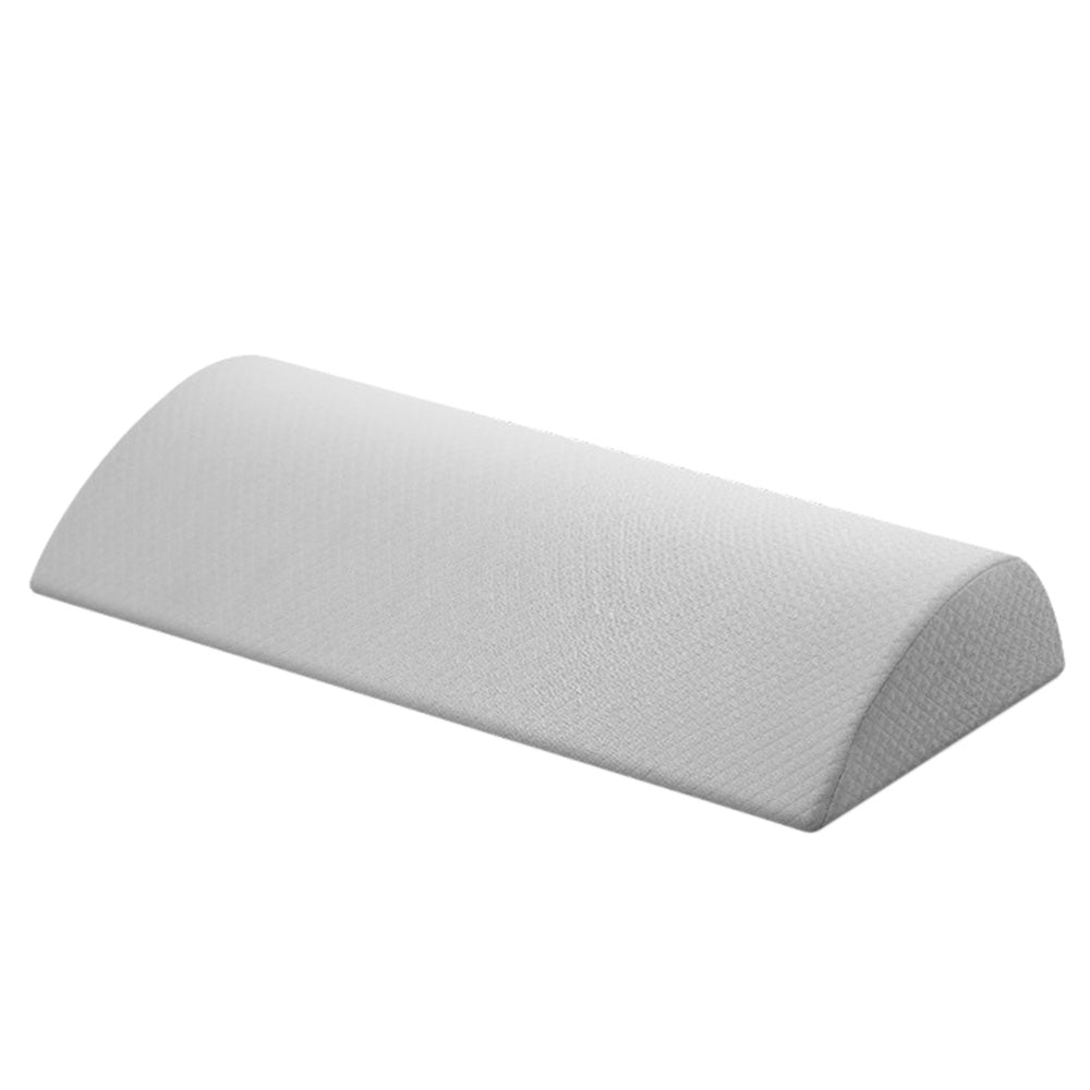 Half Moon Bolster Pillow for Legs Under Knee Support Pillow for Back/Side Sleeping Grey