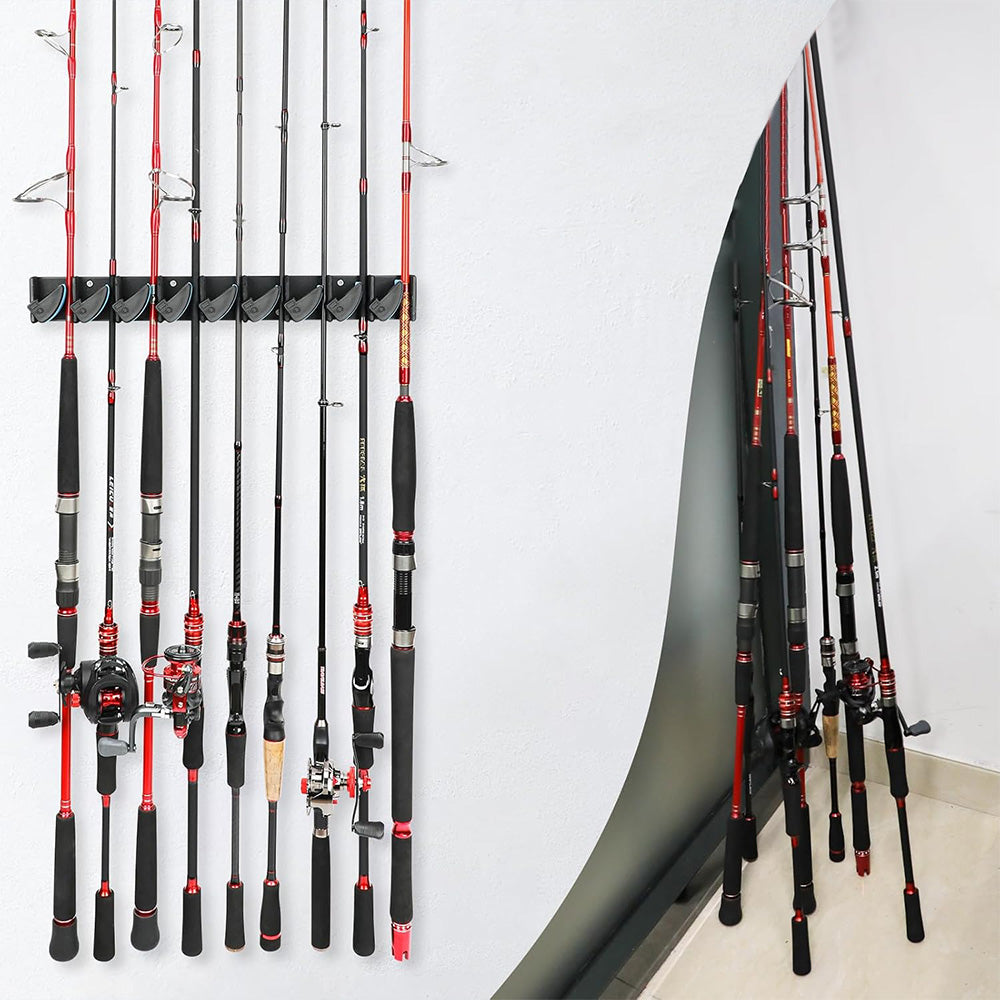 Vertical Fishing Rod Holder Wall Mounted Fishing Pole Rack for Garage Home