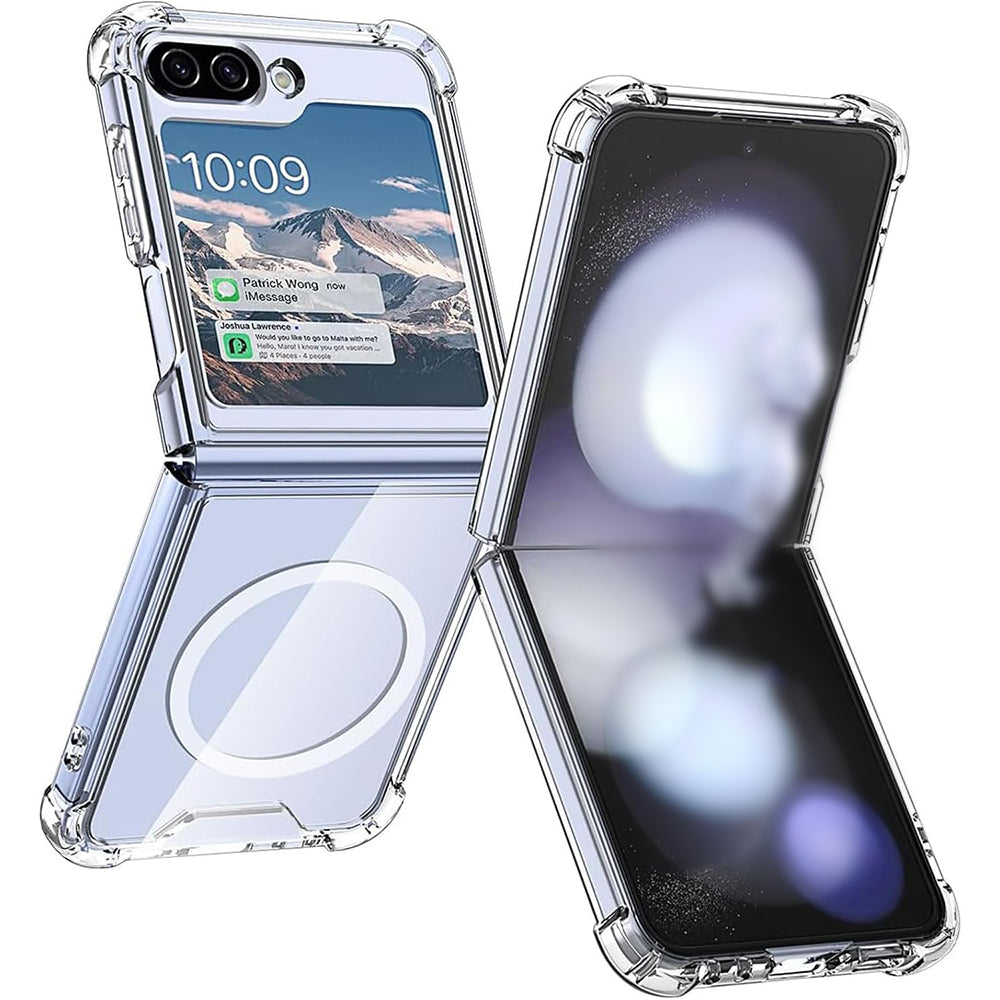 For Samsung Z Flip Clear Slim Shockproof Cover Transparent Protective Case