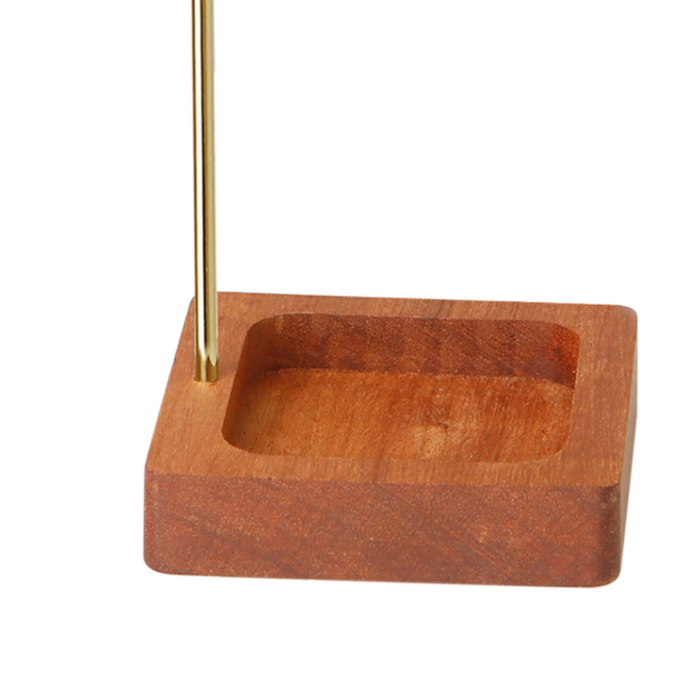 Anti-Ash Incense Holder Glass Incense Burner with Wooden Base Meditation Yoga Spa Room Decor