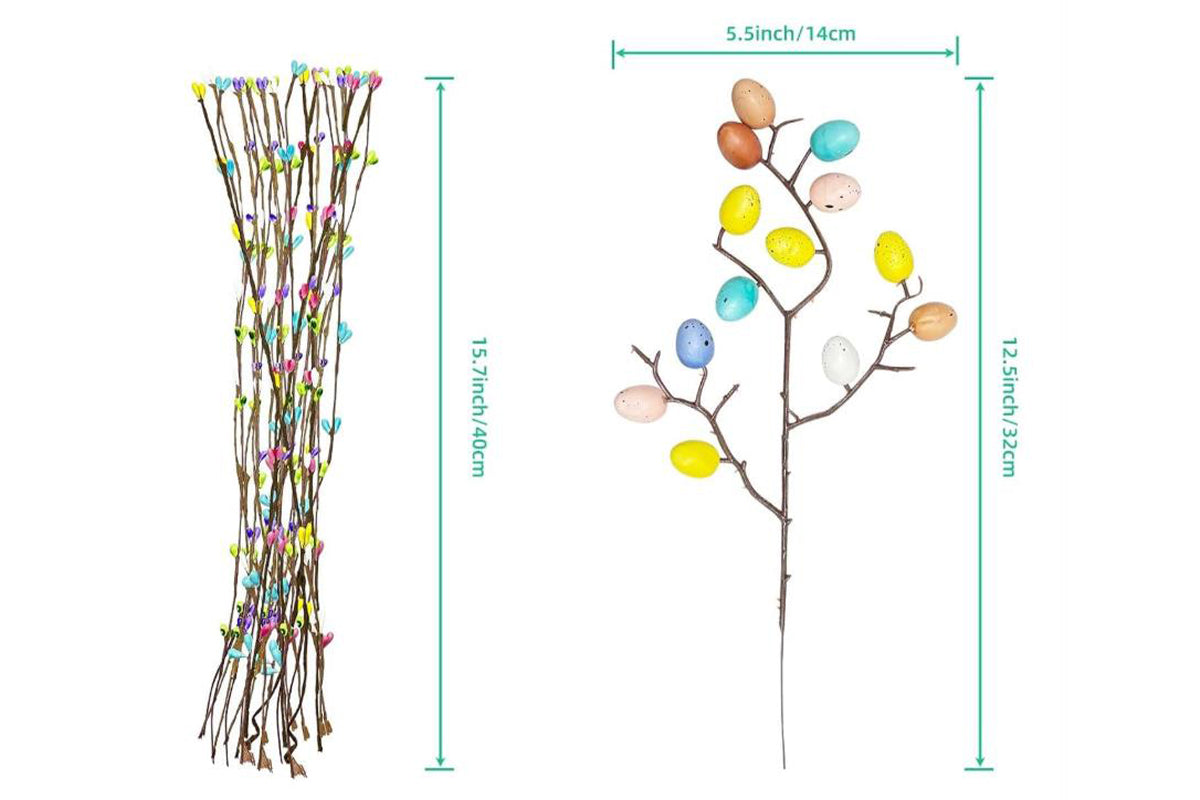 Artificial Easter Spray Vine with Pastel Easter Eggs and Berries for Home Decor