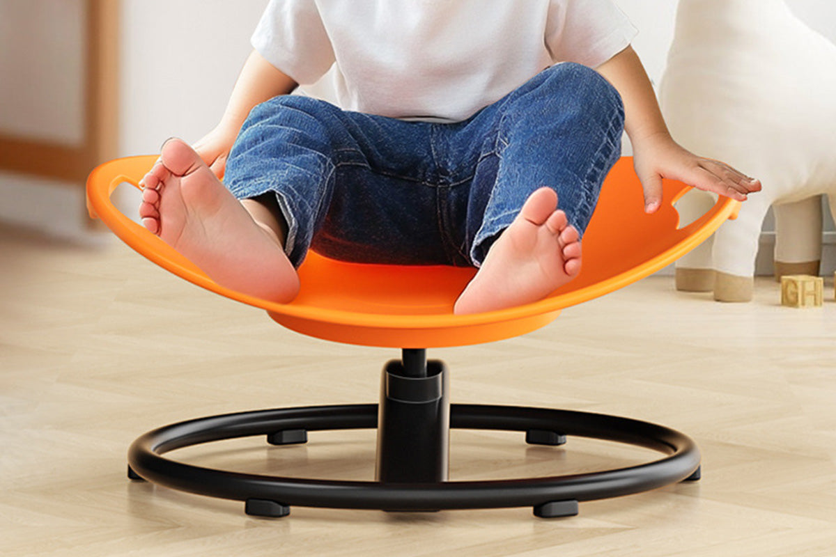 Balance Training Spin Chair for Autistic Little Ones Sensory Spinning Chair 100kg Weight -Orange