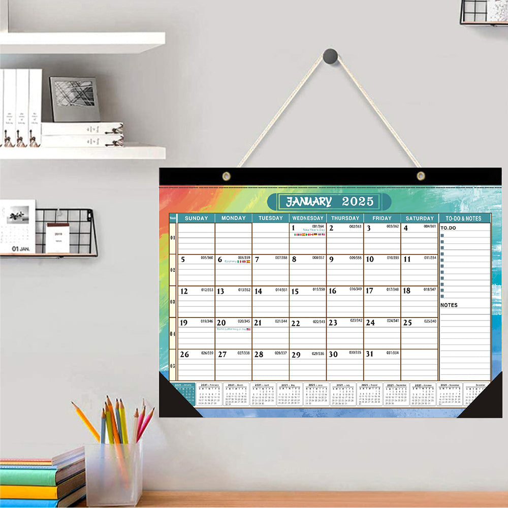 2024-2025 Wall Calendar 18 Months Hanging Planner Poster Style 1