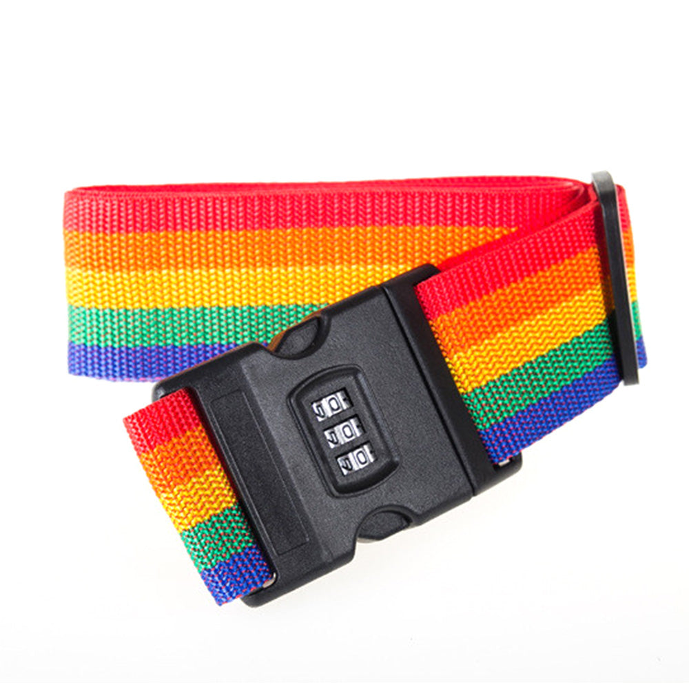 200cm Cross Packing Luggage Strap with Combination Lock - Mixed Color