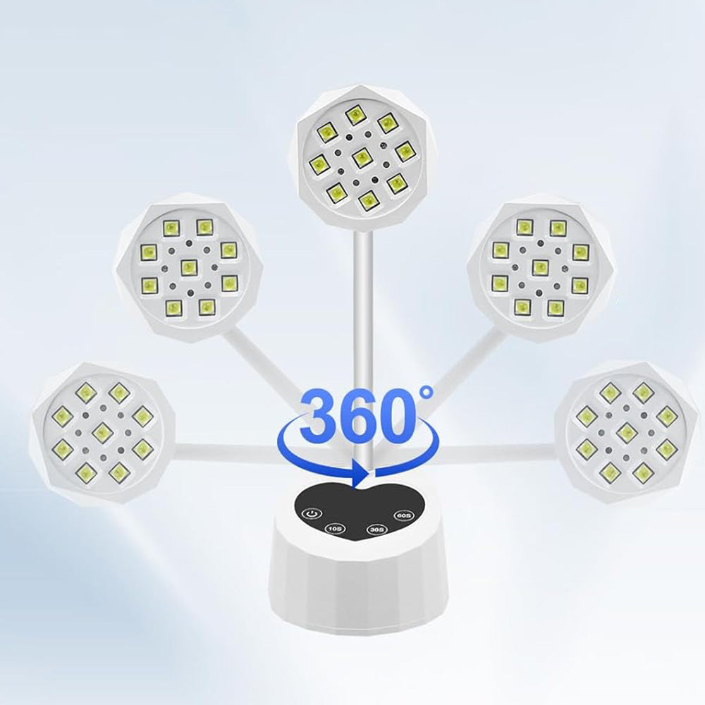 Motion Sensor UV Nail Lamp 360 Degrees Adjustable Fast Curing LED Dryer Light for Home Nail DIY Manicure
