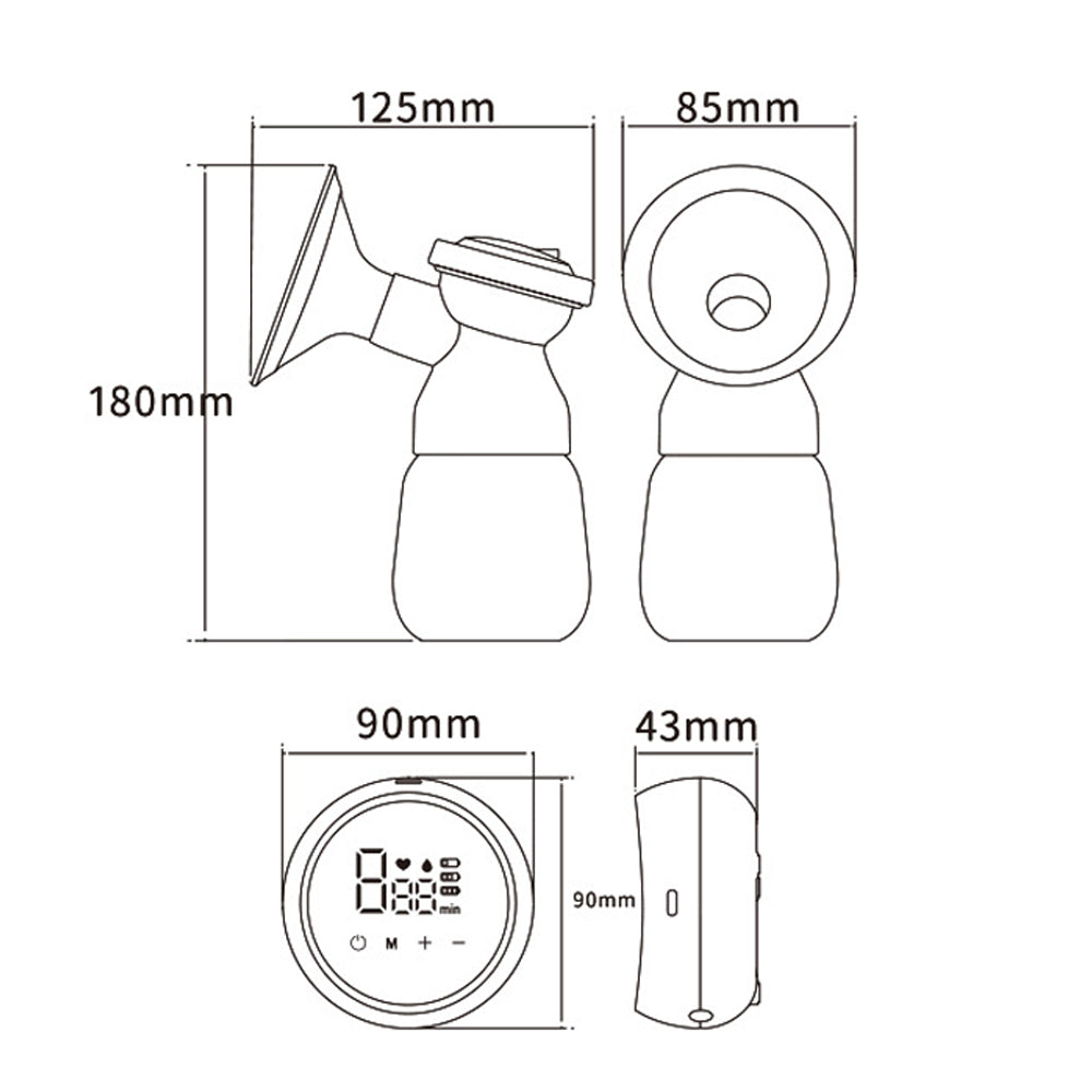 Electric Dual Breast Pump LCD Display Breastfeeding Pump 3 Modes Nursing Breast Milk Pump Pink