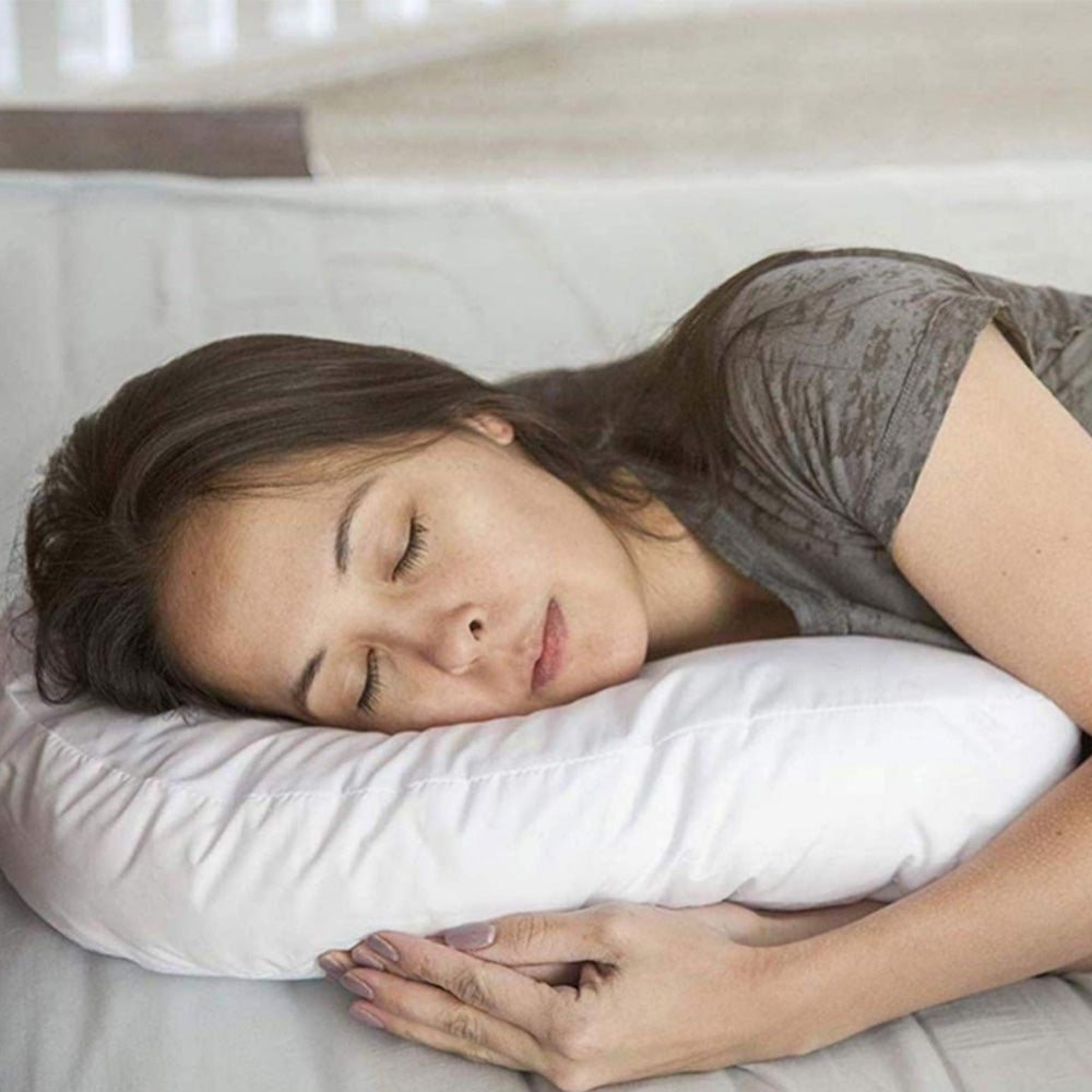 Side Sleeper Pillow with Ear Hole J Shaped Body Pillow for Neck Back Shoulder Support