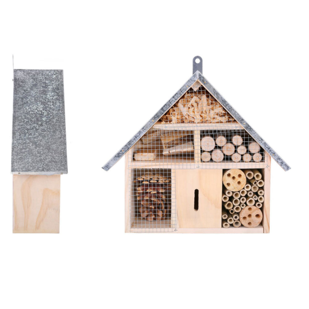 Wooden Insect Bee Butterfly House Outdoor Hanging Insect Hotel Garden Natural Shelter