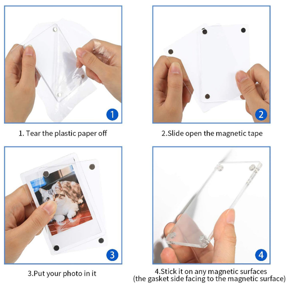 5Pcs Acrylic Fridge Frame Photo Picture Frames Clear Picture Display Holder