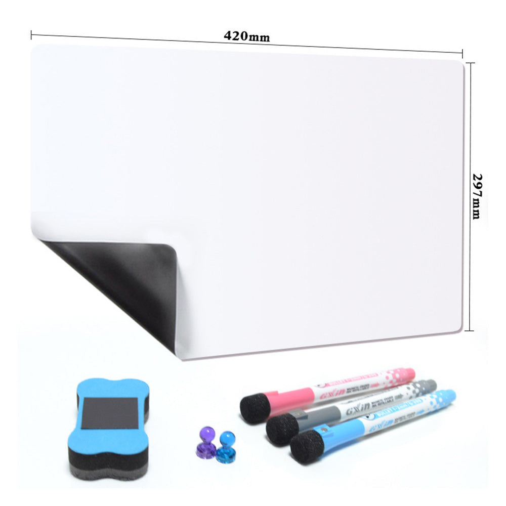 Fridge Whiteboard Set Dry Erase Board with Pen Marker Eraser for Kitchen Home Memo Reminder