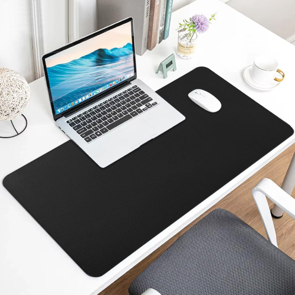 Water Resistant Mousepad PU Leather Large Mouse Pad Anti Slip Gaming Desk Mat Black