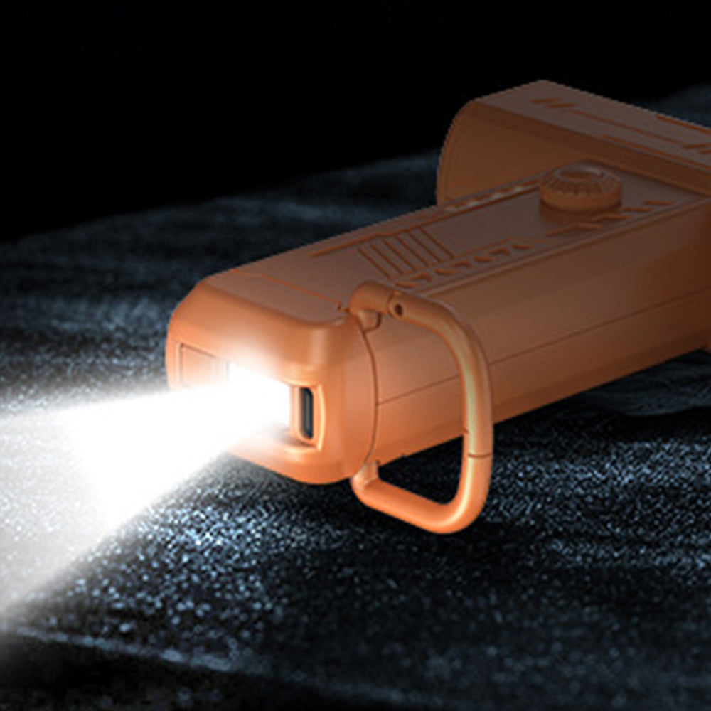 2-in-1 Electric Air Duster 130000 RPM Mini Blower with LED Light for Camping Home Car Orange