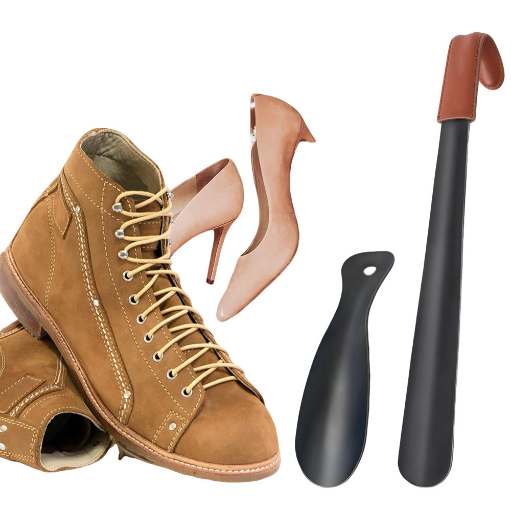 2PCS Metal Long Handle Shoe Horn Set for Men and Women