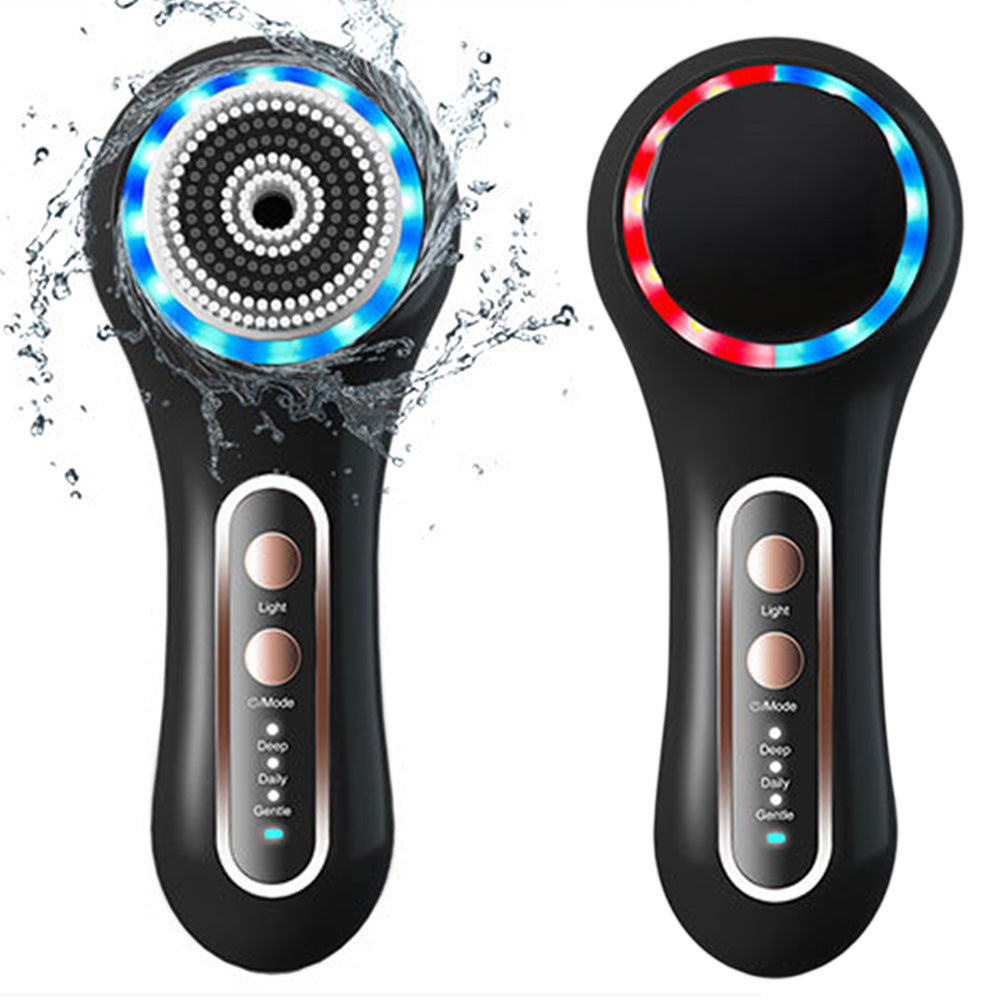 Electric Face Scrubber Exfoliator Rechargeable Facial Cleansing Brush with 5 Brush Heads for Skin Care