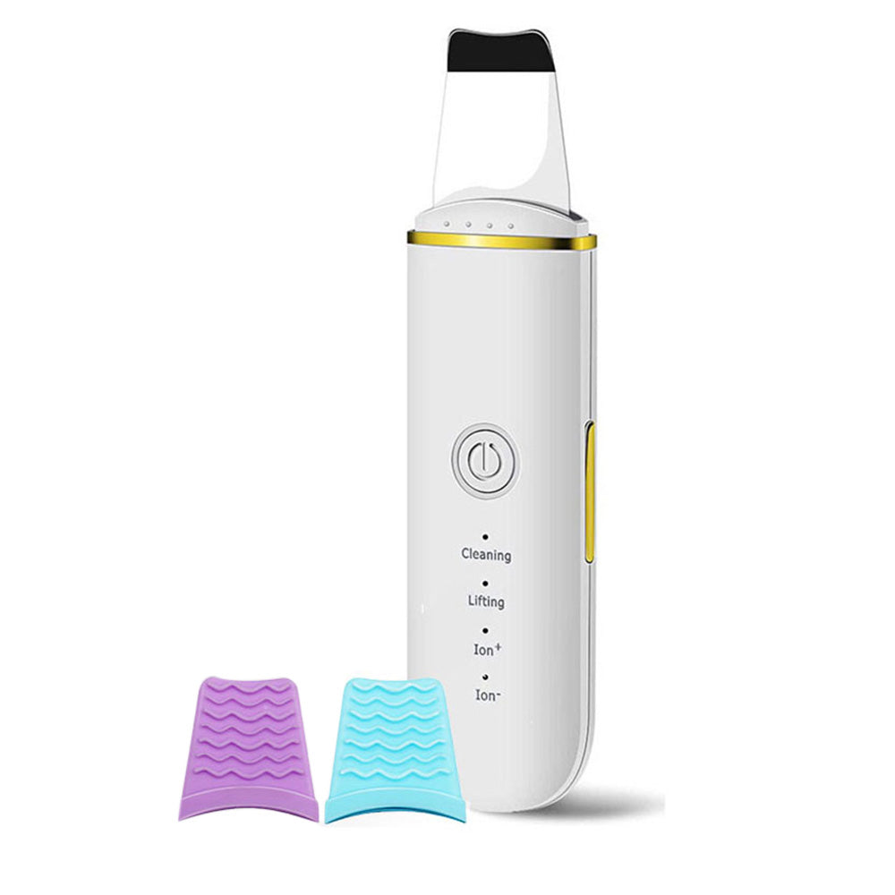 Electric Facial Skin Scrubber Ultrasonic Blackhead Remover Spatula Comedone Extractor Cleanser