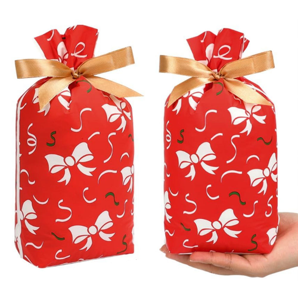 50Pcs Christmas Drawstring Candy Bags Christmas Treat Bags Xmas Party Goodie Wrapping Bags Red