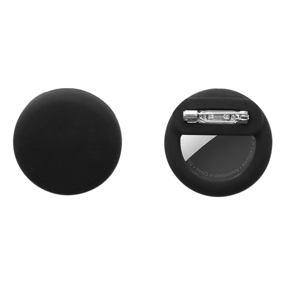 2Pcs For Apple AirTag Holder Hidden Silicone AirTag GPS Tracker Case with Safety Pin Black