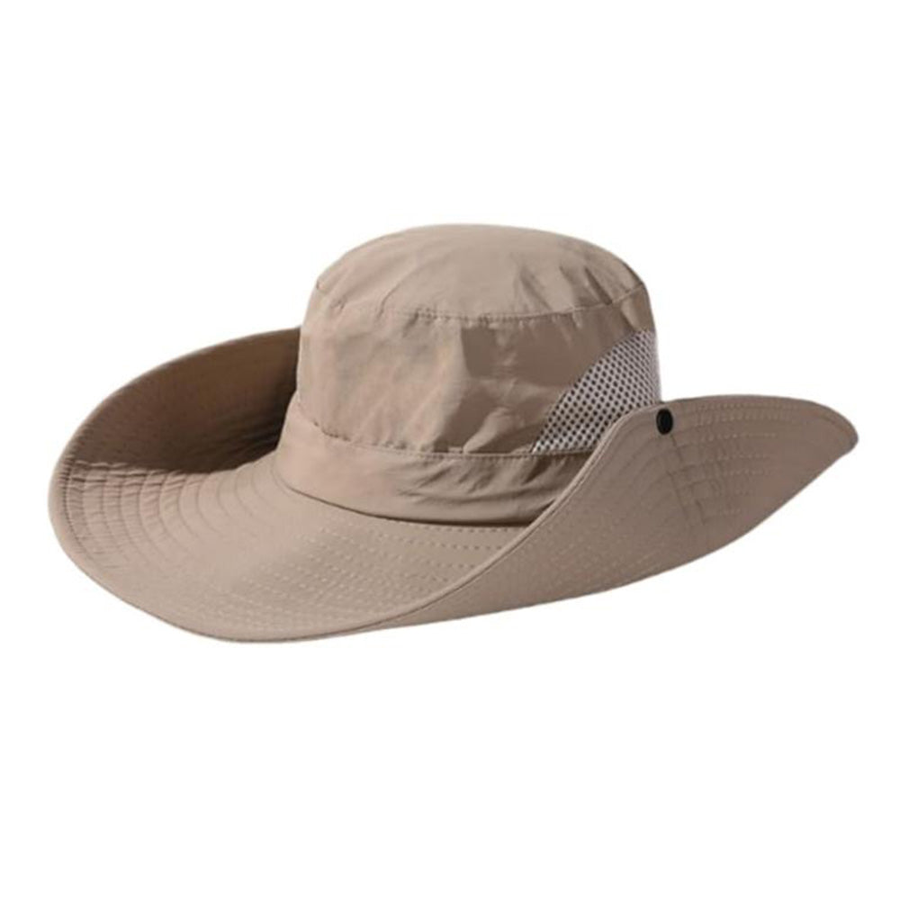 Unisex Sun Hats Boonie Hat Wide Brim Fishing Hiking Outdoor Hat Beige