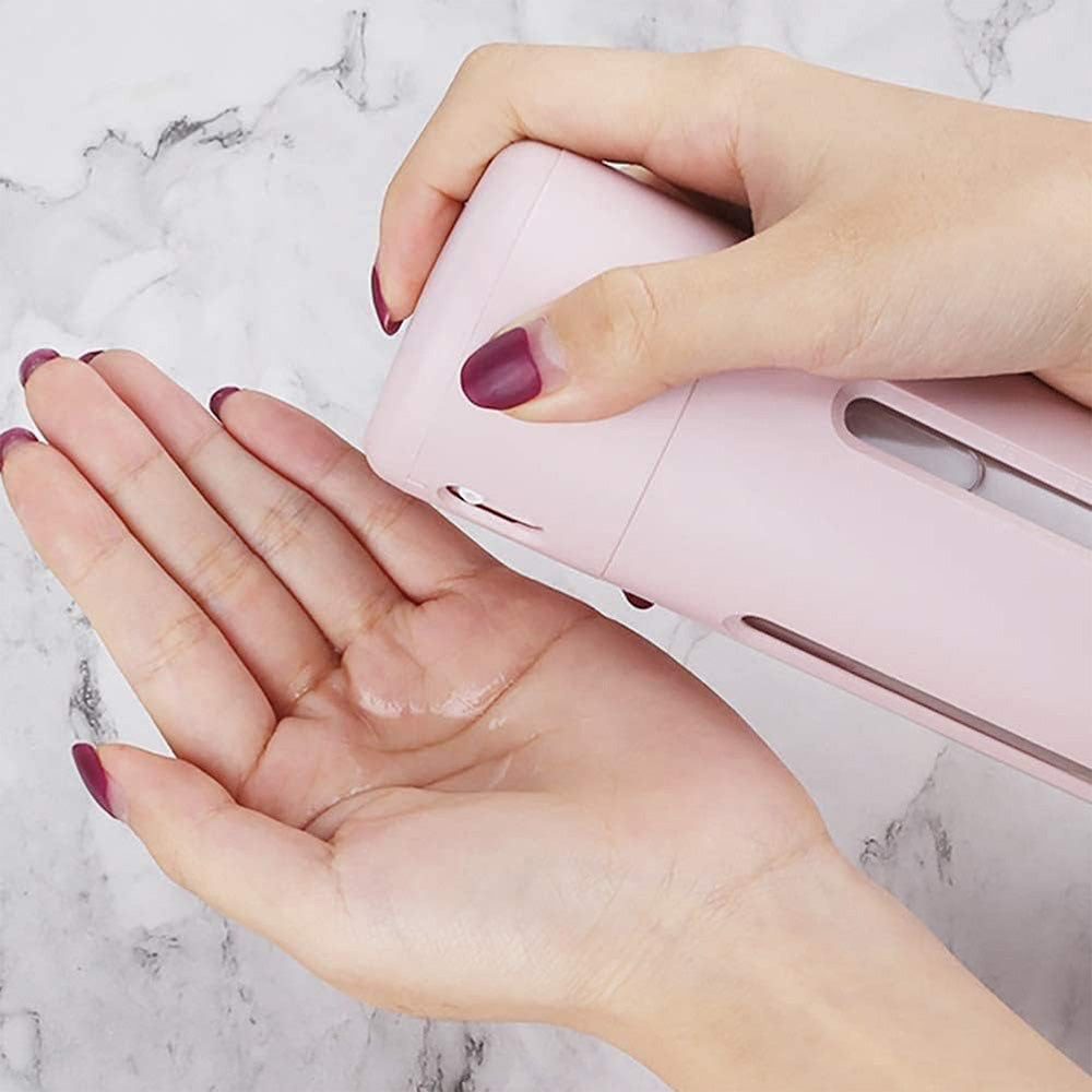 4-in-1 Rotating Travel Dispenser Bottle Portable Refillable Toiletries Organiser Pink