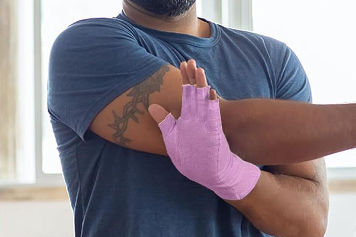 Women Arthritis Compression Gloves Anti-Slip for Hand Pain and Osteoarthritis -Puple