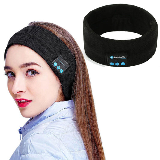 Sleep Headphones Eye Mask Bluetooth Wireless Headband Stereo Earphone Headband Music Sleeping Eye Mask Running Headband for Men Women -Black