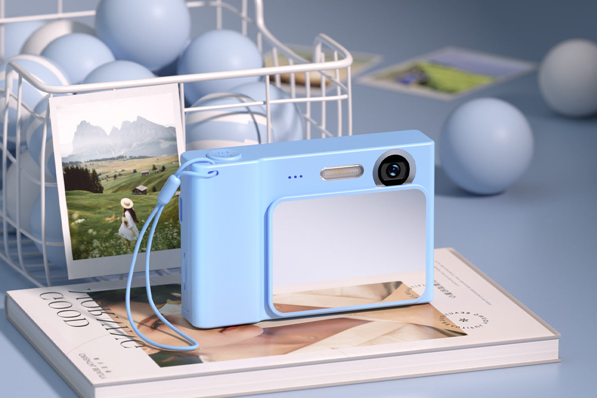 4K Digital Camera 2.4 Inch  1080P 48MP Entry Level Students Camera with 8 Times Zoom Built-in Music Games for Teens Christmas Gift-Blue