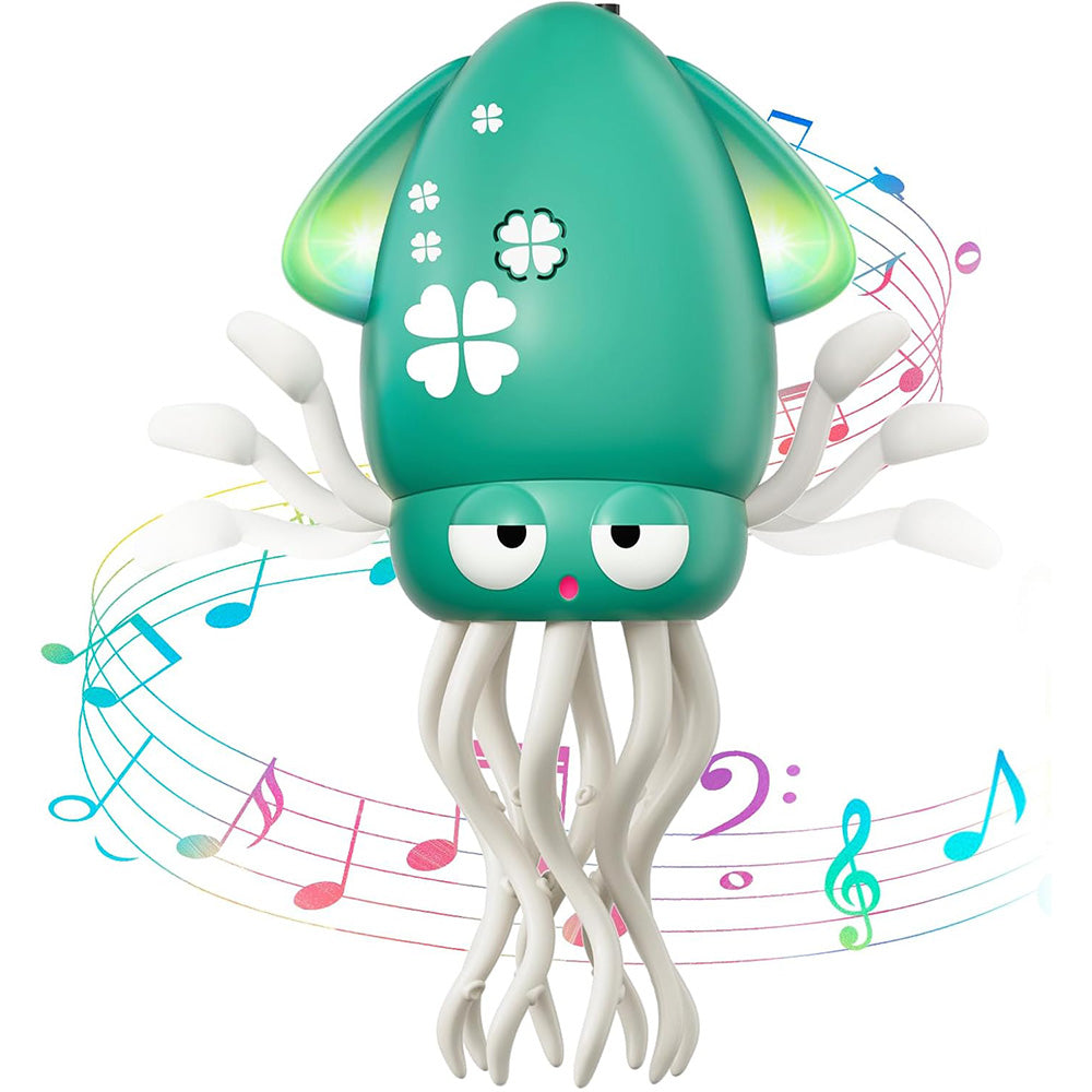 Dancing Electric Octopus Toy �Crawling Musical Squid for Tummy Time Green