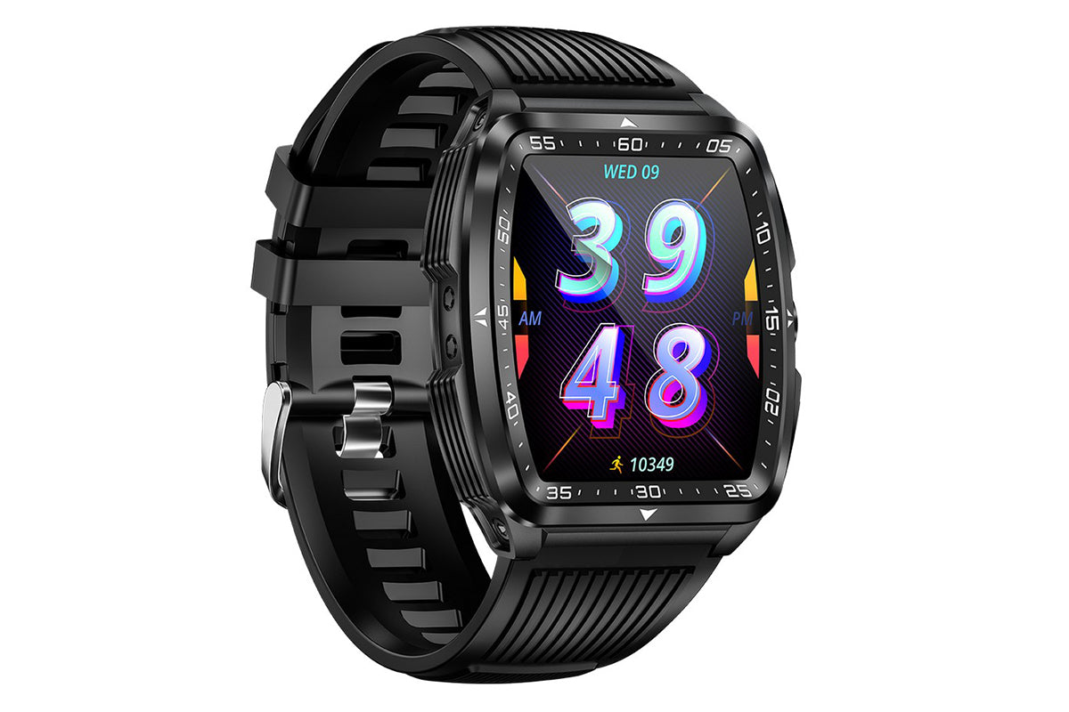 Military Smart Watch for Men Heart Rate Sleep Monitor IPX8 Waterproof for Android iOS -Black and White