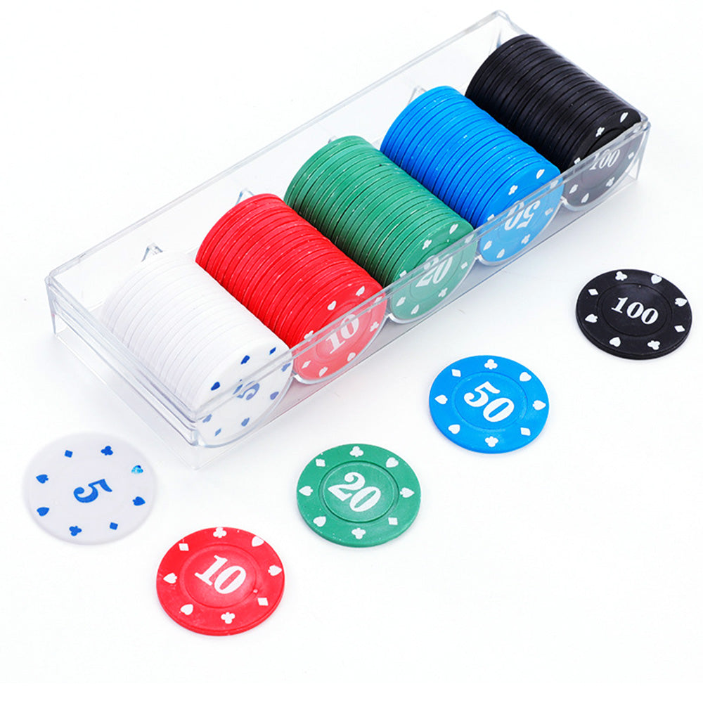 100Pcs Poker Chips Set with Storage Box ¨C Durable Plastic Chips for Home Poker Nights