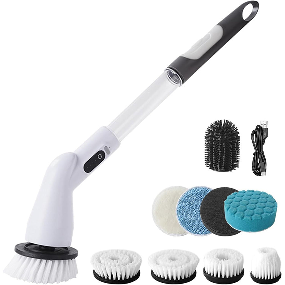 Electric Spin Scrubber with 9 Replaceable Brush Heads 2-Speed Cordless Cleaning Brush