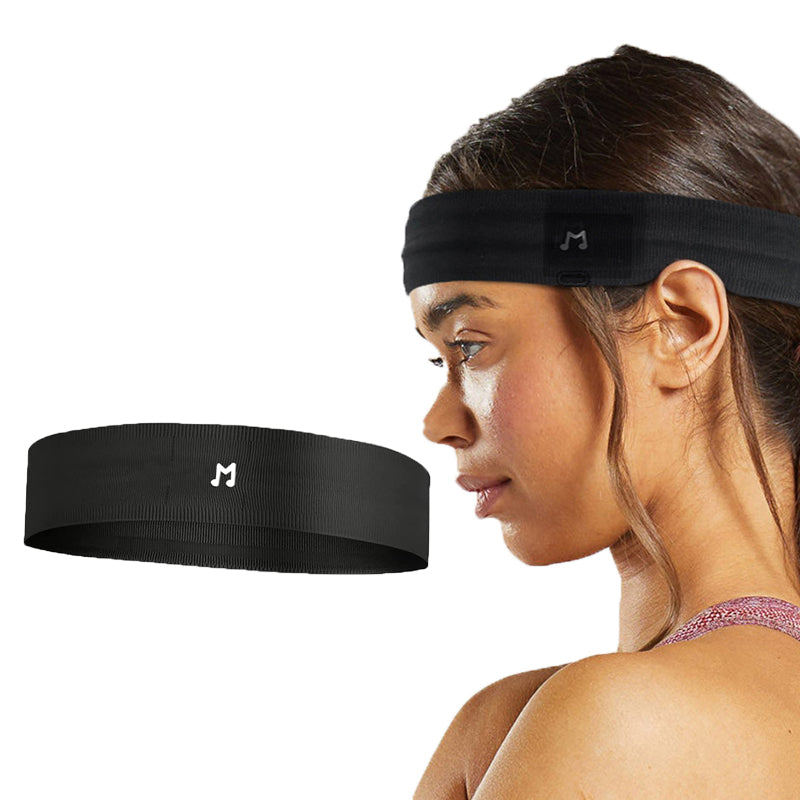 Sleep Headphones Eye Mask Stretchy 5.0 Bluetooth Wireless Sleep Headphones Headset Sports Music Headband -Black