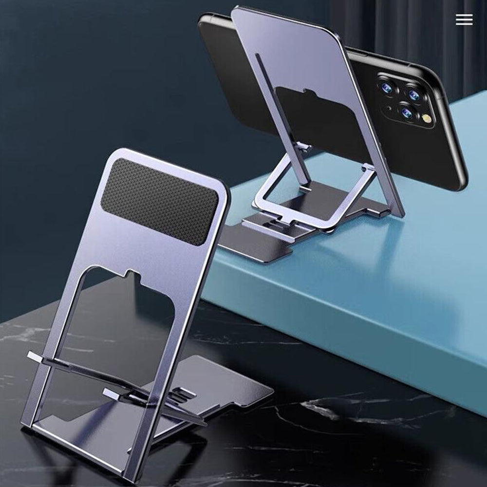 Adjustable Alloy Mobile Phone Mount Folding Stand for Smart Phone Tablet