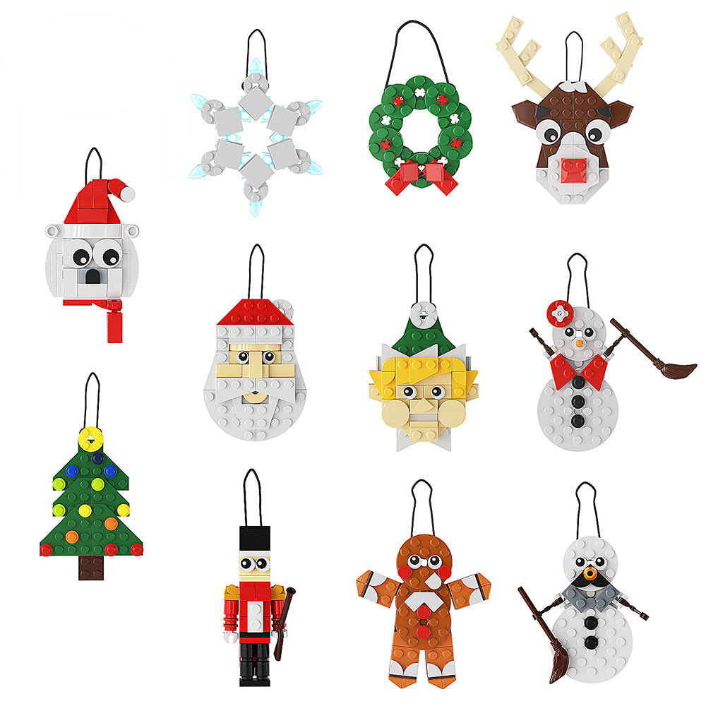 11-in-1 Christmas Ornaments Building Sets Snowman Santa Xmas Tree Ornament Decor
