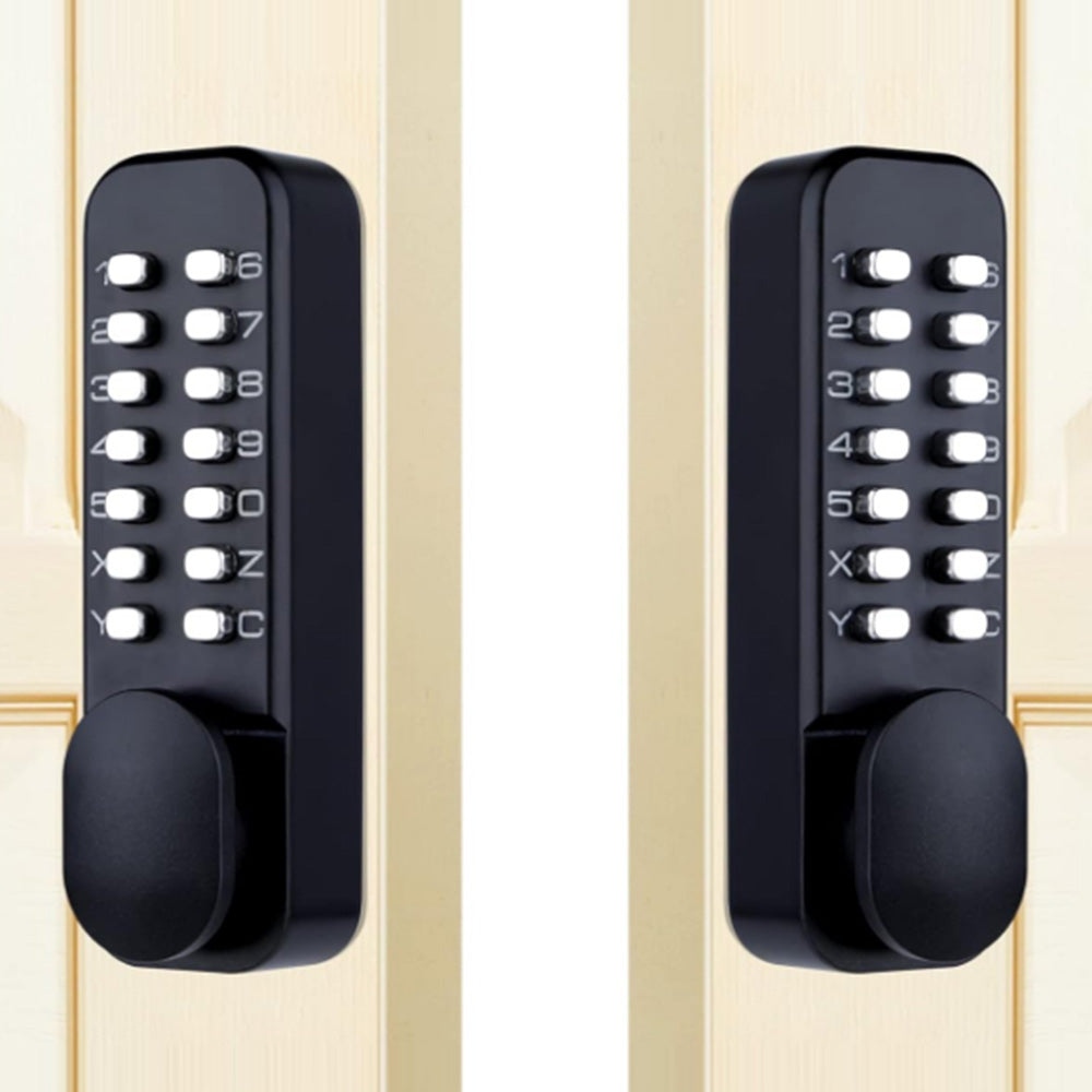 Mechanical Keyless Entry Door Lock Smart Code Combination Security Door Knob Black