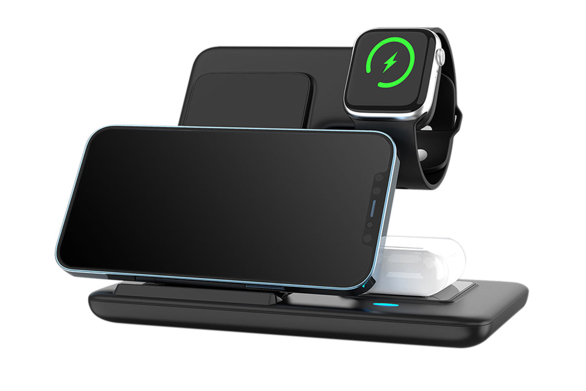 3-in-1 Fast Wireless Charger Stand Charging Station for iPhone Watch AirPods