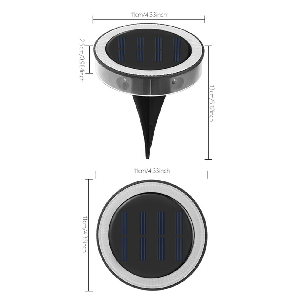 4Pcs Solar Ground Lights Outdoor Bright In-Ground Landscape Lighting Pathway Lawn Patio Yard Deck Decor White Light