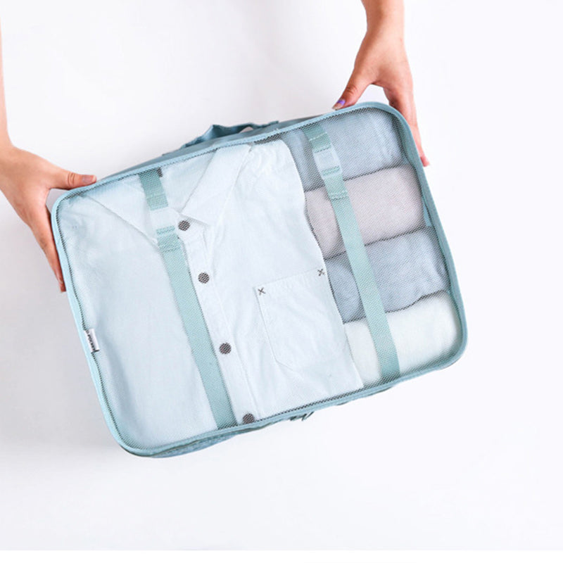 6Pcs/set Travel Storage Bag Organizer -Blue