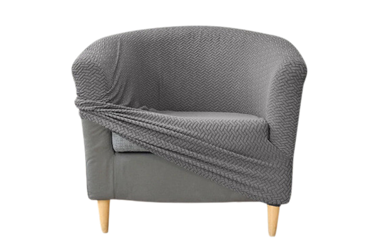 Club Chair Slipcover Stretch Barrel Chair Cover Tub Chair Slipcover -Grey