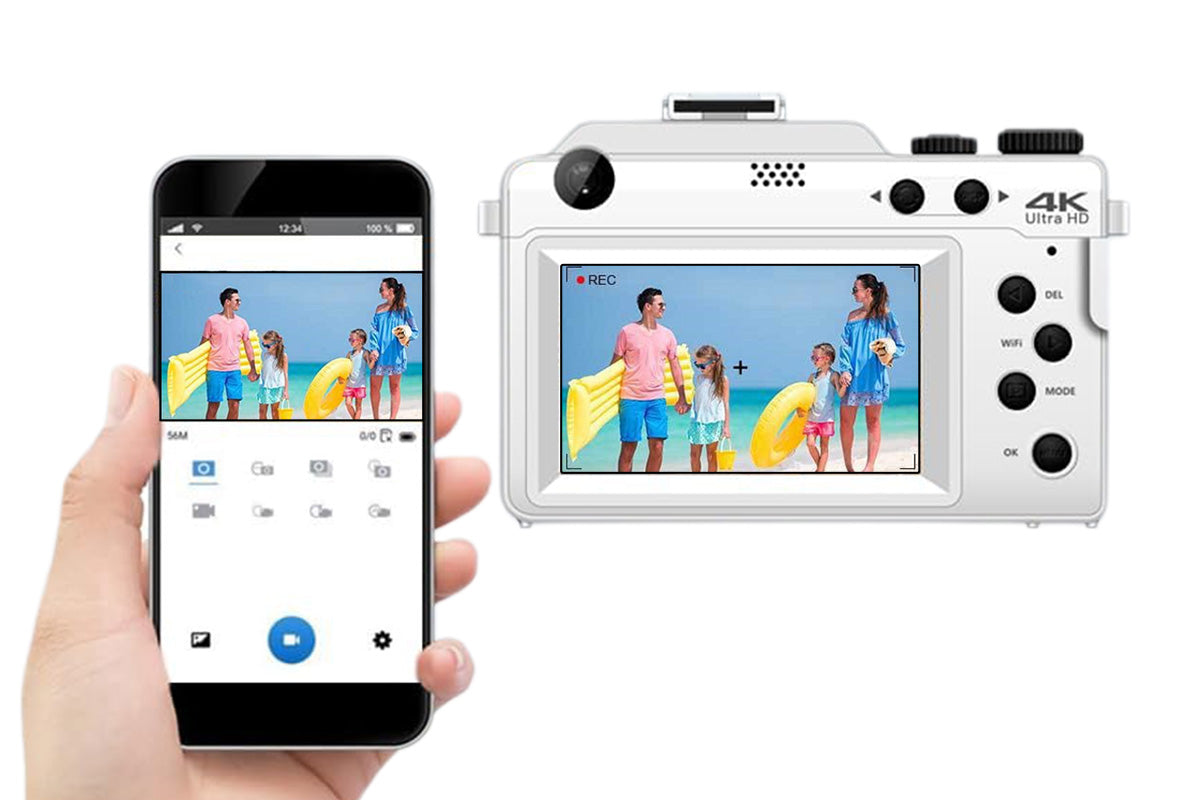 4K Digital Camera for Photography Video 18X Zoom Autofocus Anti-Shake Camera -Pink