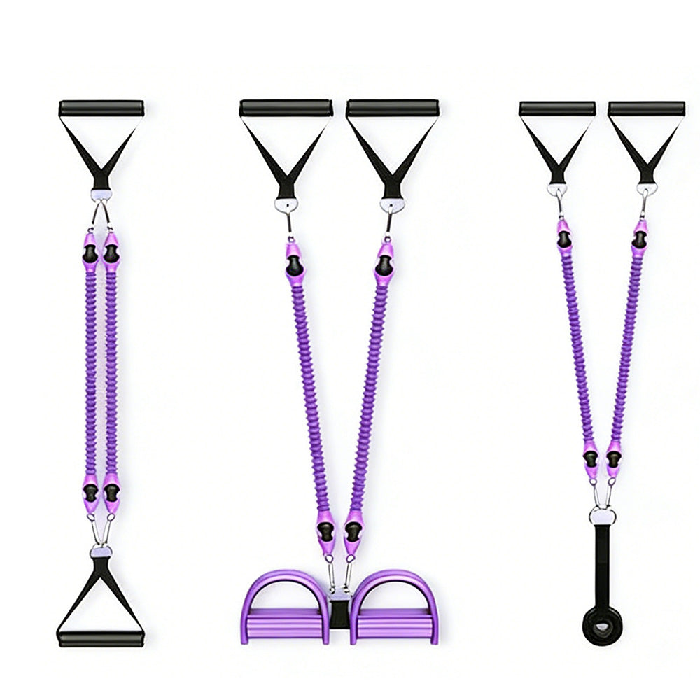 2 Tubes 4-in-1 Resistance Band Pedal Puller for Sit-Up Home Gym Yoga Pilates