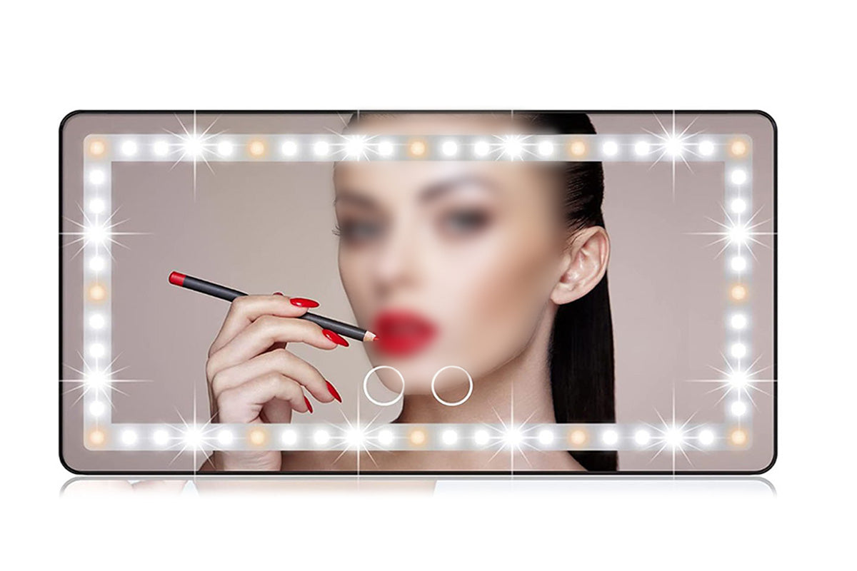 Car Sun Visor Vanity Mirror with 3 Light Mode Travel Makeup Mirror for Truck SUV